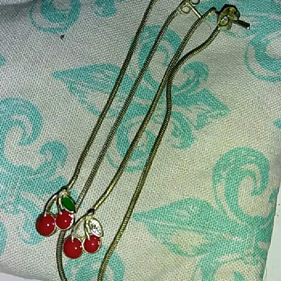 Vintage Cherries and Dice earrings - Picture 2 of 2