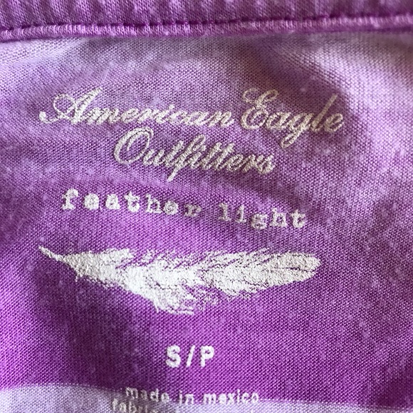 AEO PURPLE /WHITE STRIPE SOFT CROP TOP - Picture 5 of 5