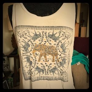 BOHO STYLE PRINT ELEPHANT TANK TOP