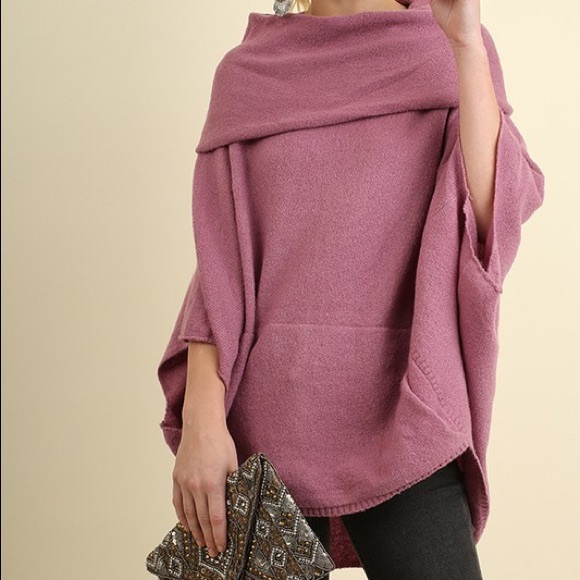🆕 Cowl neck poncho style sweater - Picture 3 of 4