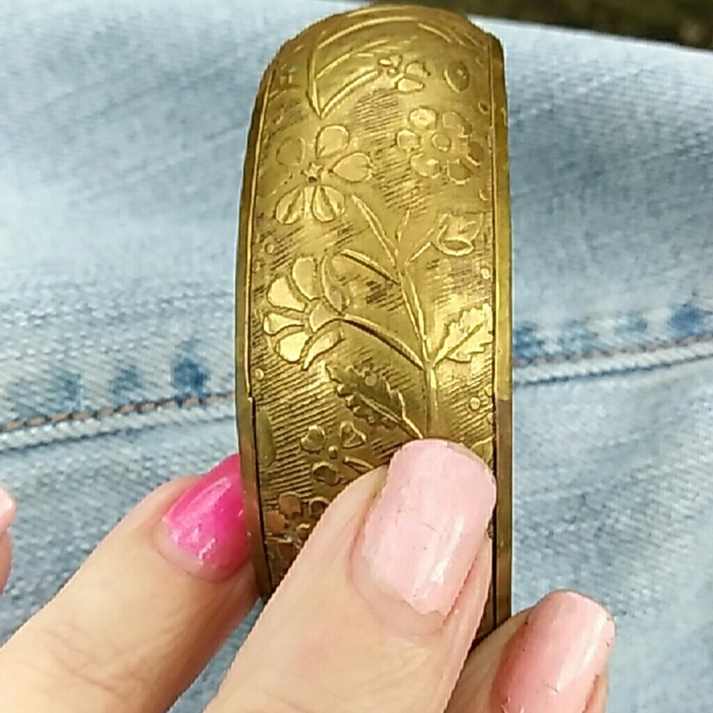 Gorgeous antique brass bangle from India