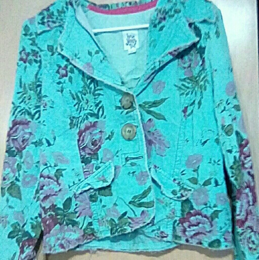 Cute, Corduroy blazer, floral pattern