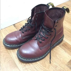 Dark Red Leather Dr.  Martens