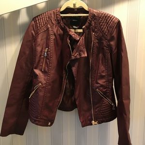 Forever 21 Burgandy Faux Leather Jacket