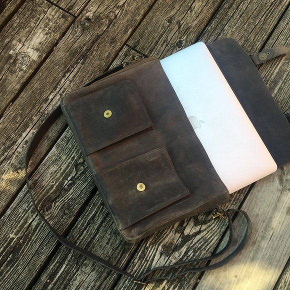 Leather laptop bag custom made - Picture 6 of 8