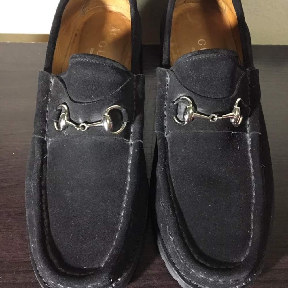Authentic Gucci horsebit suede loafer