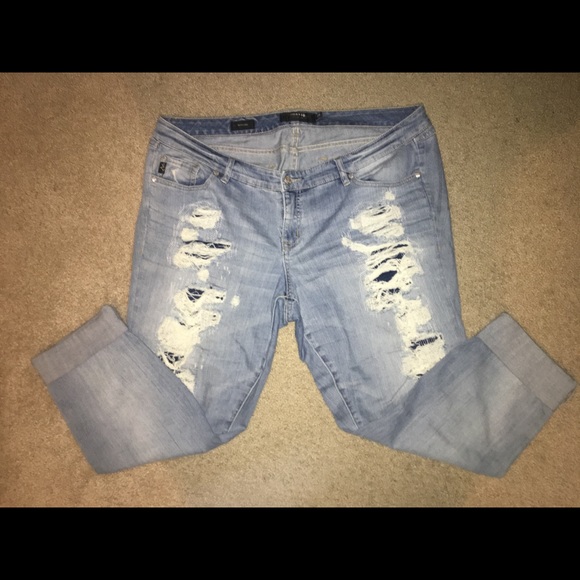 TORRID Denim - TORRID heavily destructed jeans-firm price