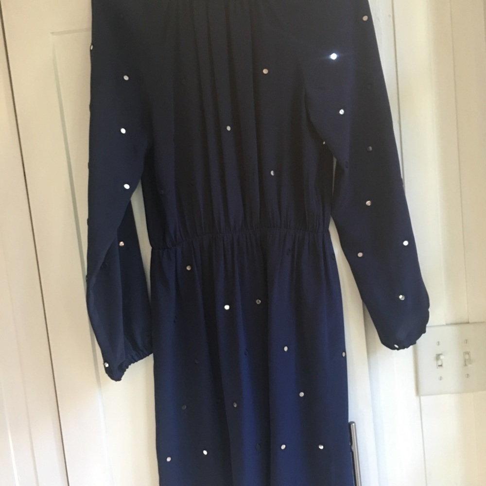 Lilly Pulitzer Navy Silk Turner w/ mirror p.dots