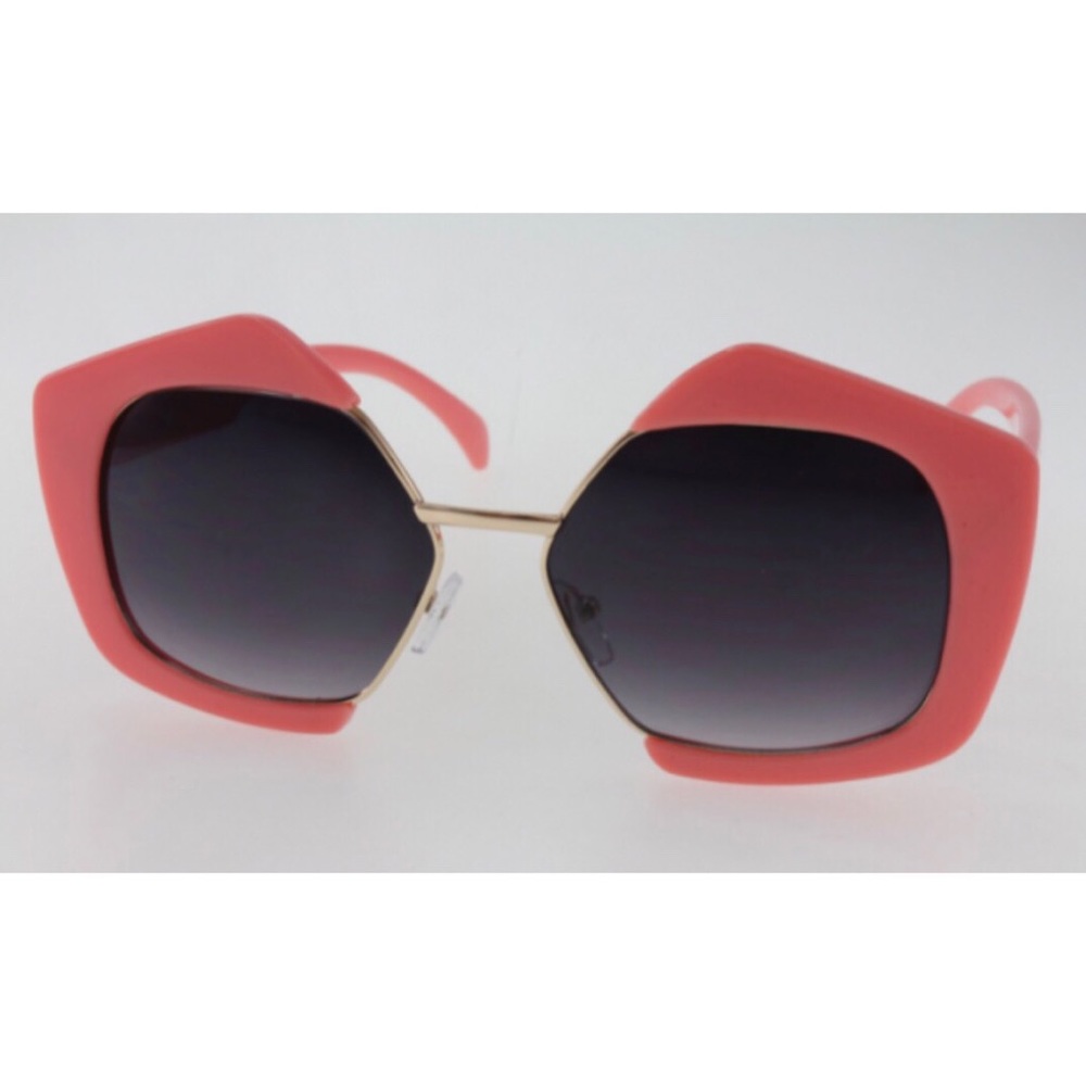 Pink Pentagon Shaped Sunglasses