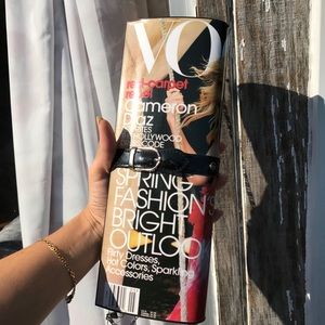 Vogue print hard shell purse