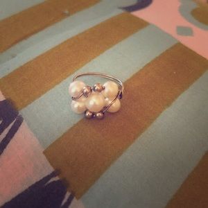 Silver and Freshwater Pearl Handmade Ring