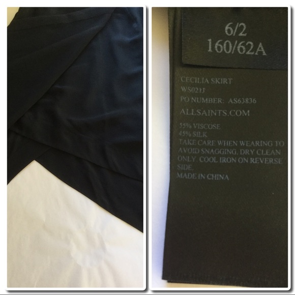 All Saints Cecilia Skirt in Black - Picture 7 of 8