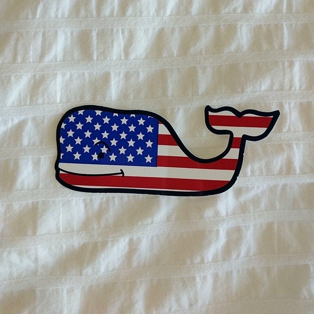 Vineyard Vines American Flag Whale Sticker