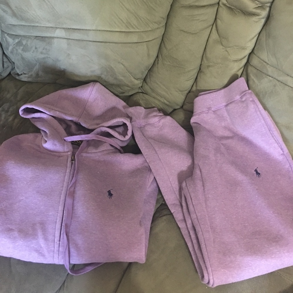Purple polo by Ralph Lauren sweat suit