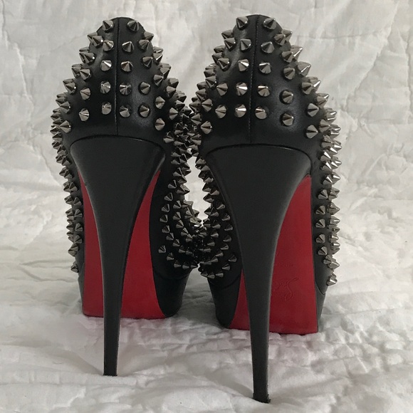 Black Spiked Stiletto Christian Louboutin Shoes - Picture 3 of 6