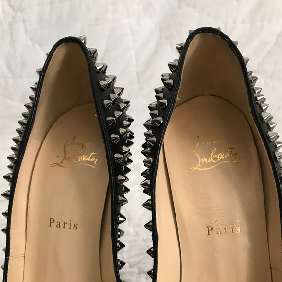 Black Spiked Stiletto Christian Louboutin Shoes - Picture 5 of 6
