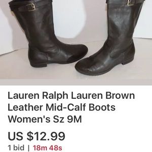 Ralph Lauren Mid Calf soft leather Brown boots