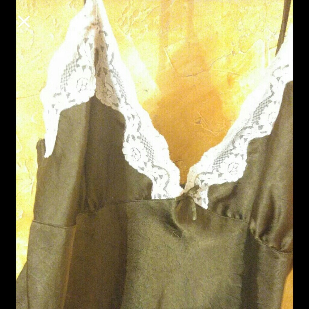 Brown w/pink lace trim satin