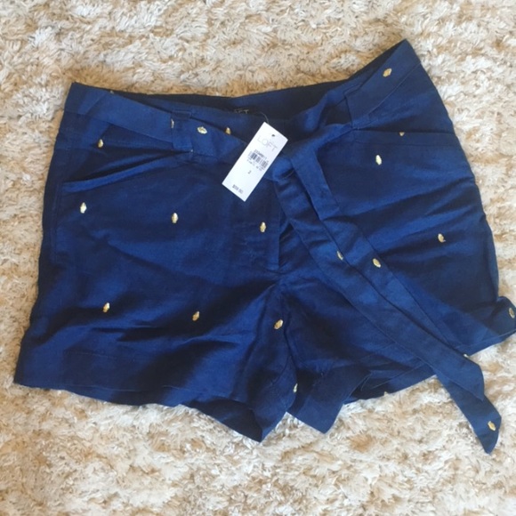 🎉HP!🎉 NWT LOFT tie waist embroidered shorts - Picture 2 of 3