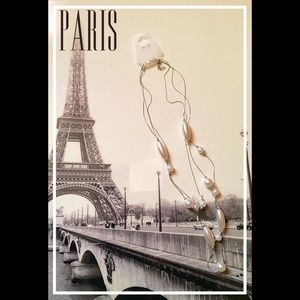 New silver & pearl double necklace