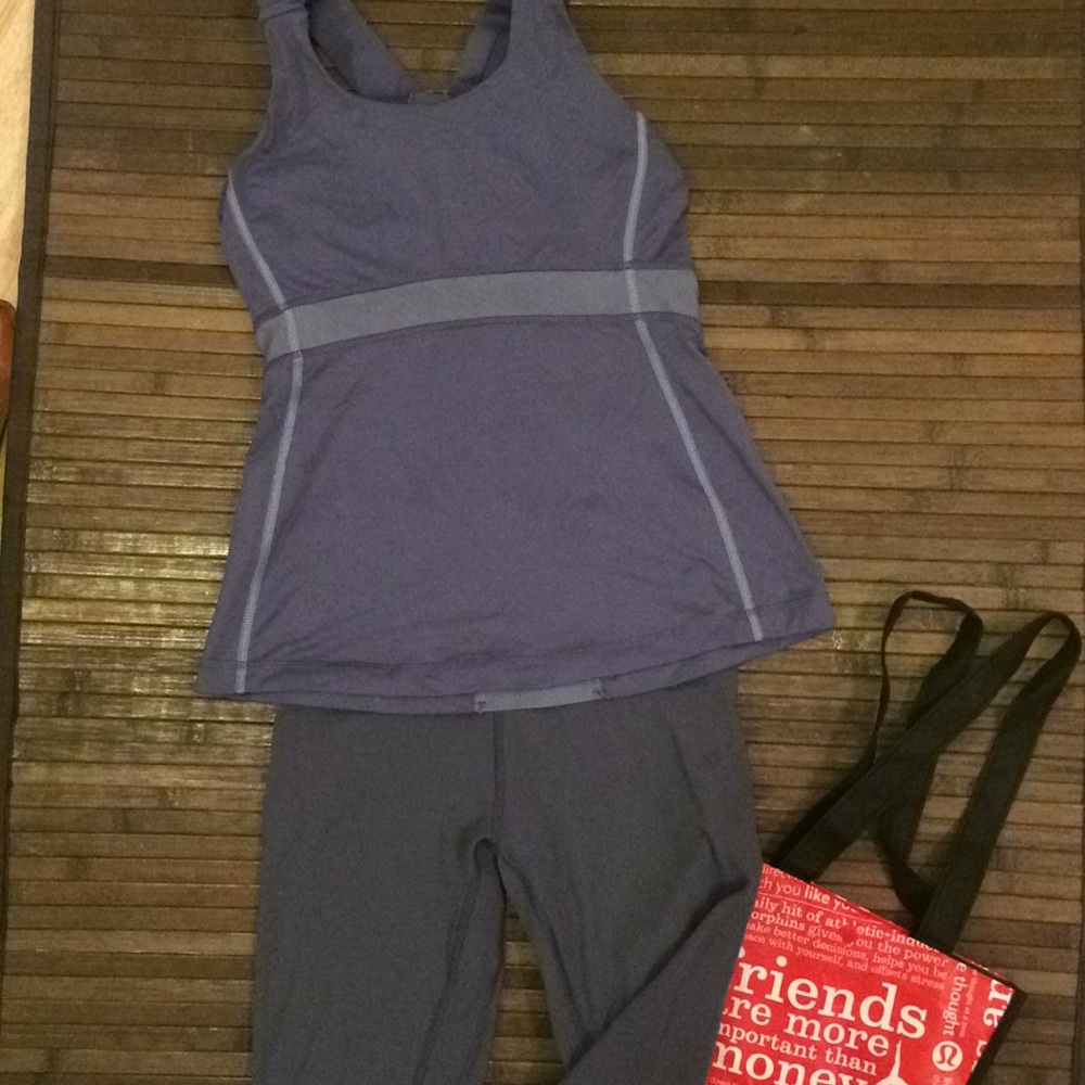 Lululemon (Lots) top/pants 6/4 purple