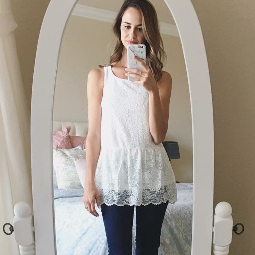 White lace tank