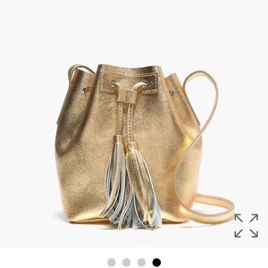Mini bucket bag, metallic leather J.Crew
