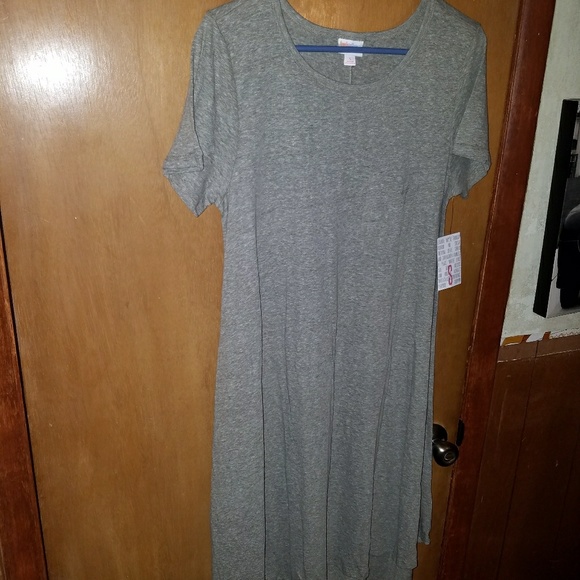 LuLaRoe heathered gray Carly t-shirt material - Picture 1 of 4