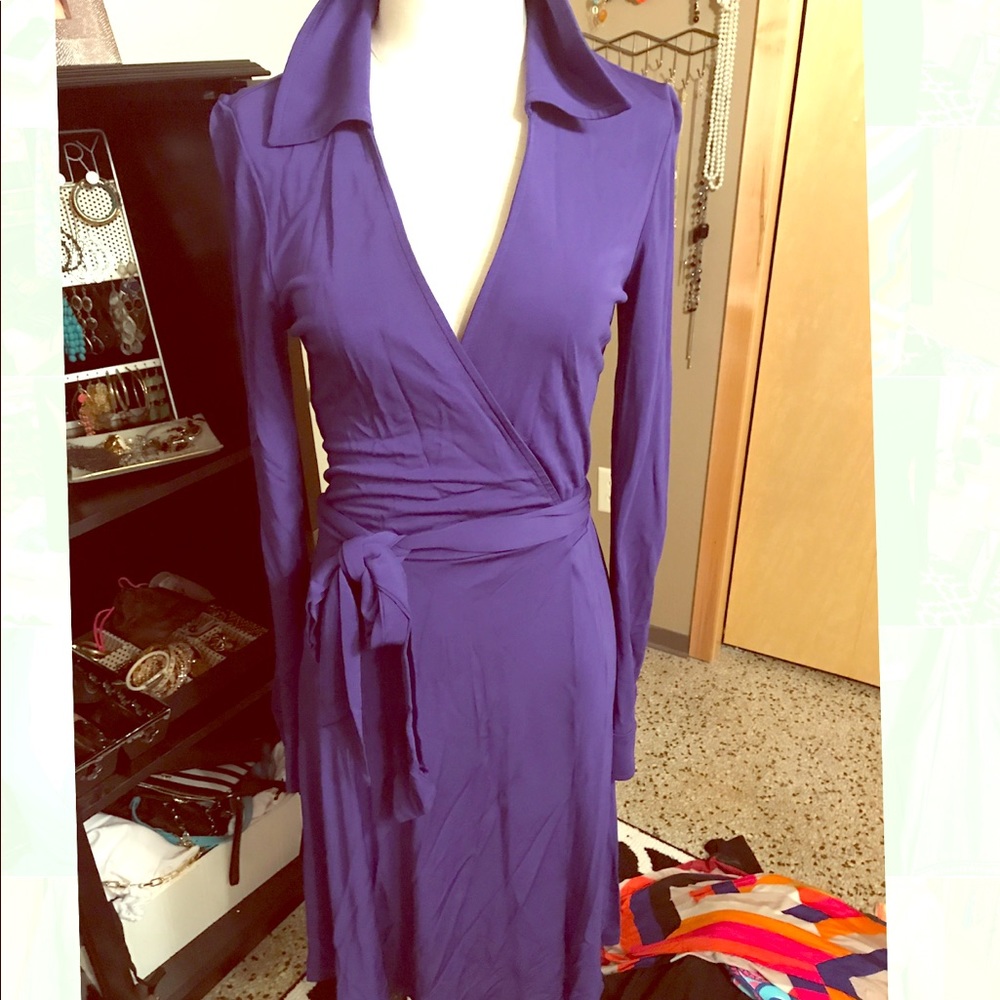 DVF purple wrap dress