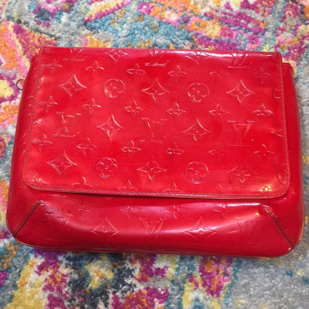 Authentic Louis Vuitton Red Patent Clutch