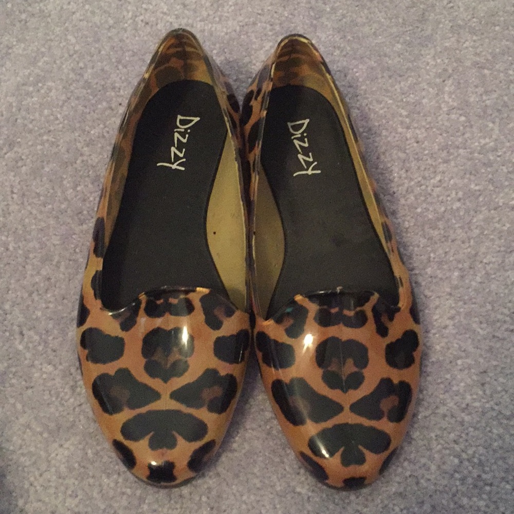 Leopard Rubber Flats- Sz 38