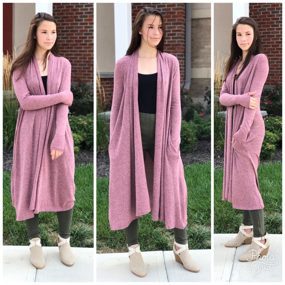  Open Duster Knit Cardigan - Picture 2 of 4