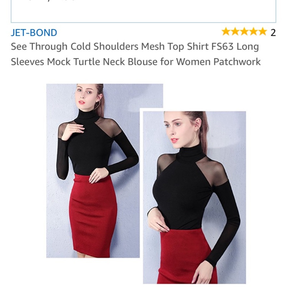 See through long sleeve turtle neck shirt