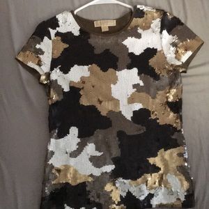Michael Kors sequin camo top