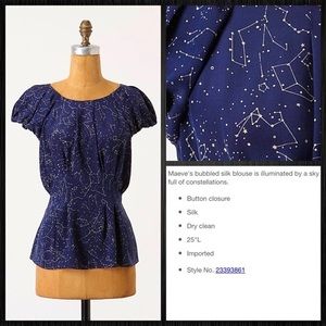 100% silk constellation blouse