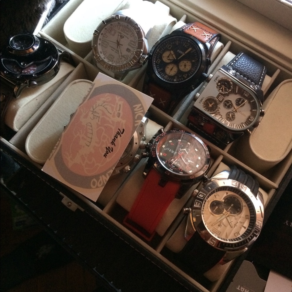 Watches with glass case