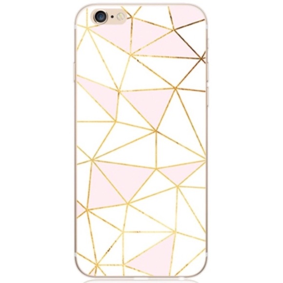 Accessories - Geometric Pale Pink and White iPhone 6 Plus Case