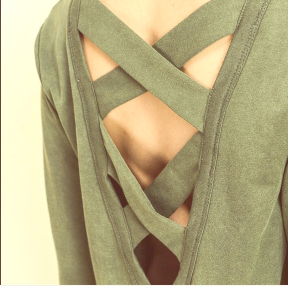 🦄IT'S HEREEEE!!!!🦄Olive Crisscross-Back Top! 😳