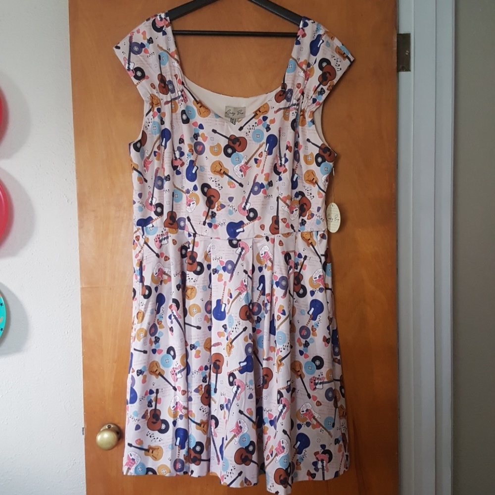 Guitar Print Dress