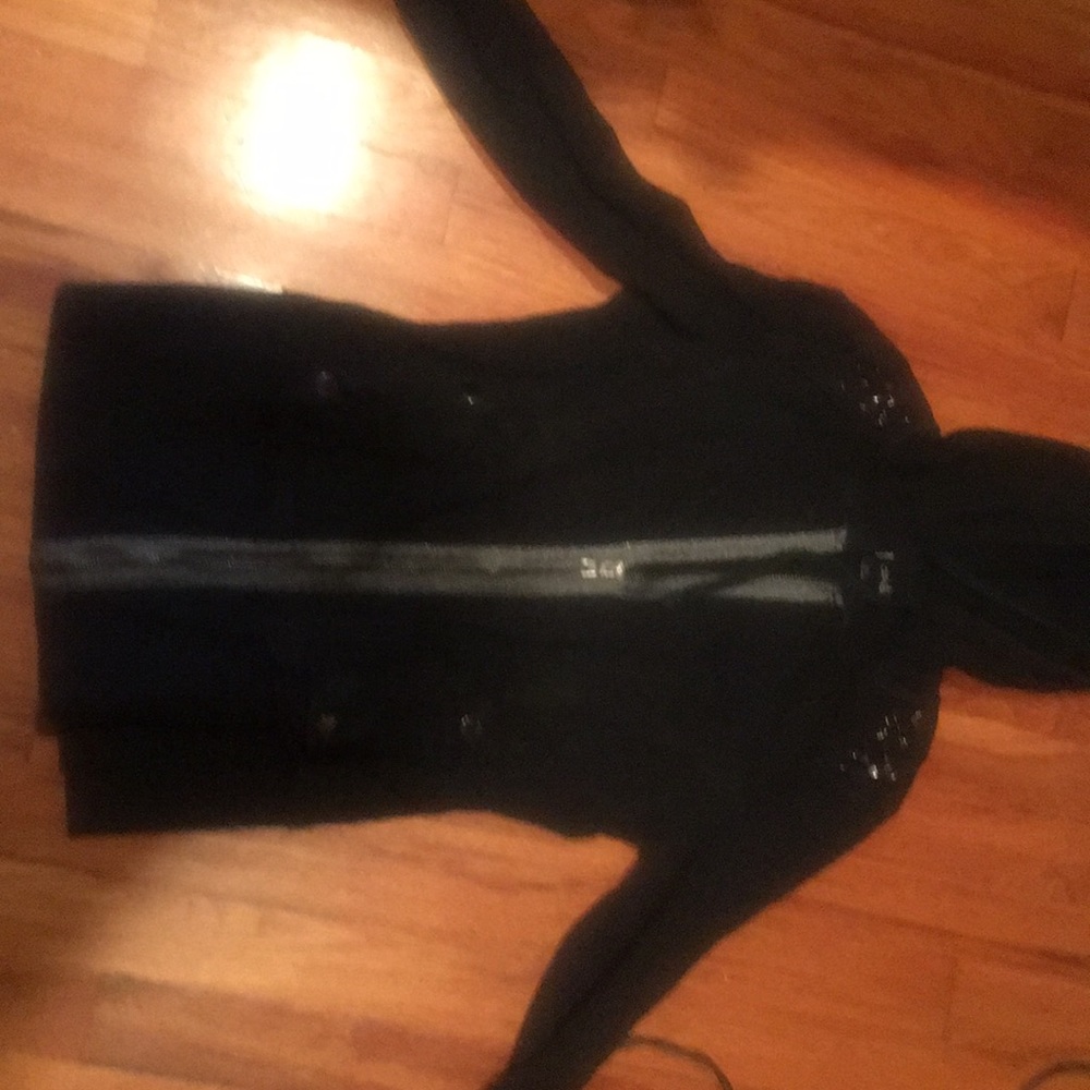 Studded hooded zip