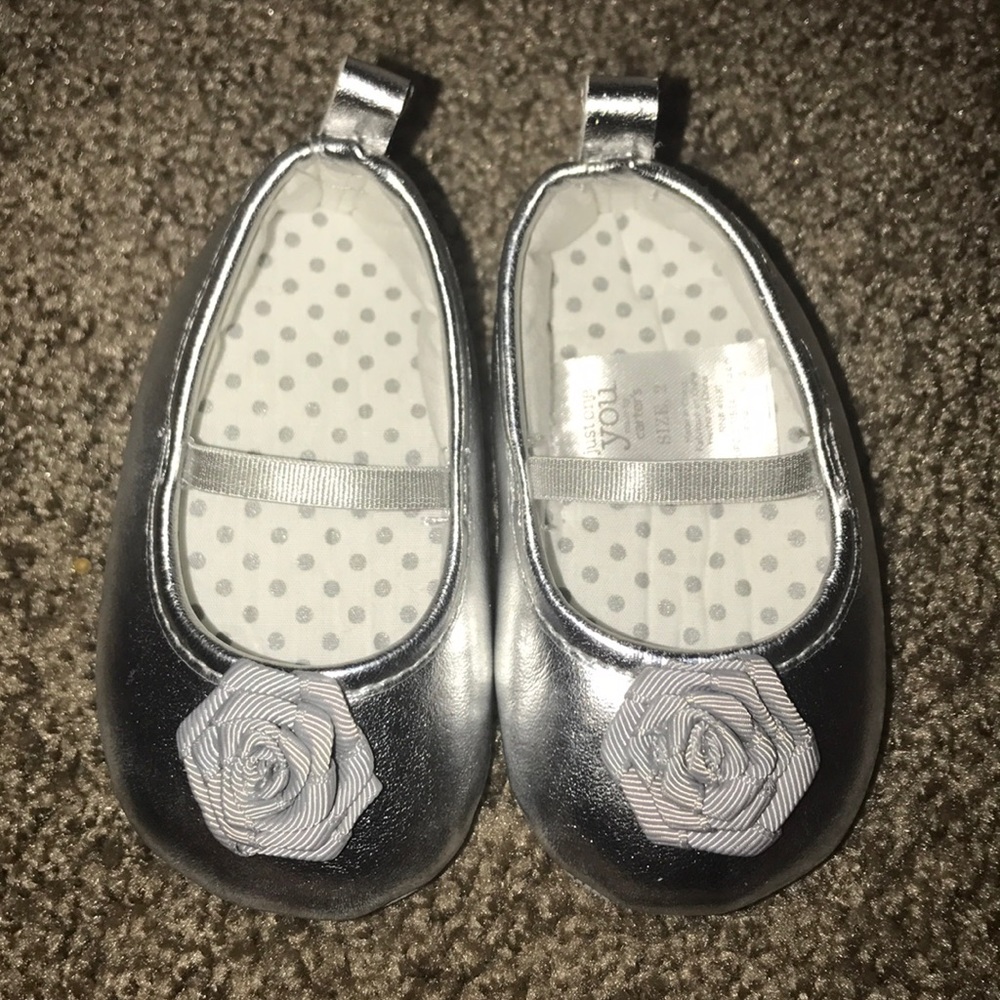 Carters NWOT Silver Shoes