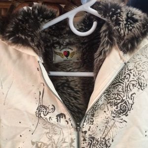 Twisted heart fur lined hoodie