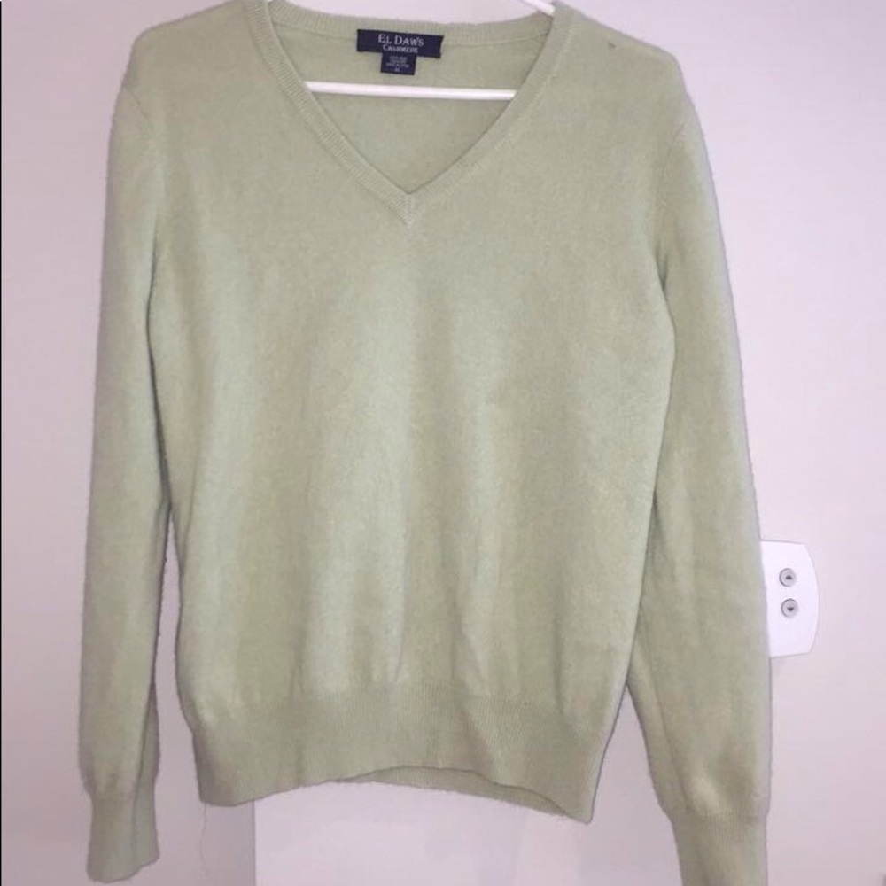 El Daws 100% Cashmere Sweater - Light Green