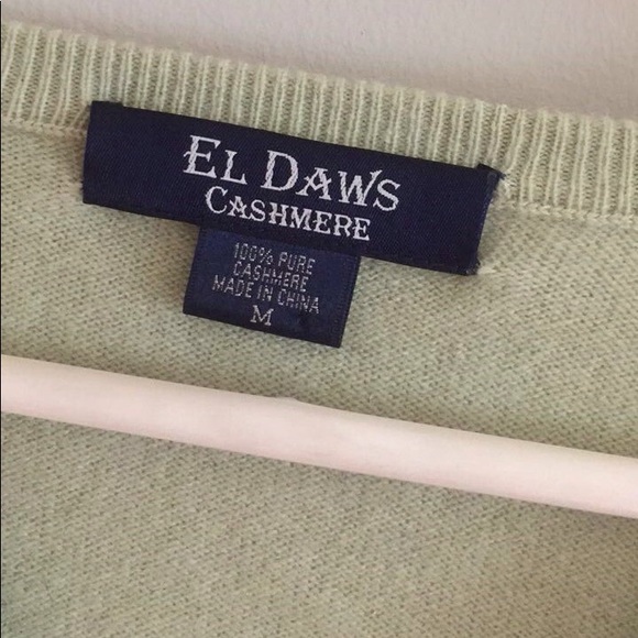 El Daws 100% Cashmere Sweater - Light Green - Picture 2 of 4