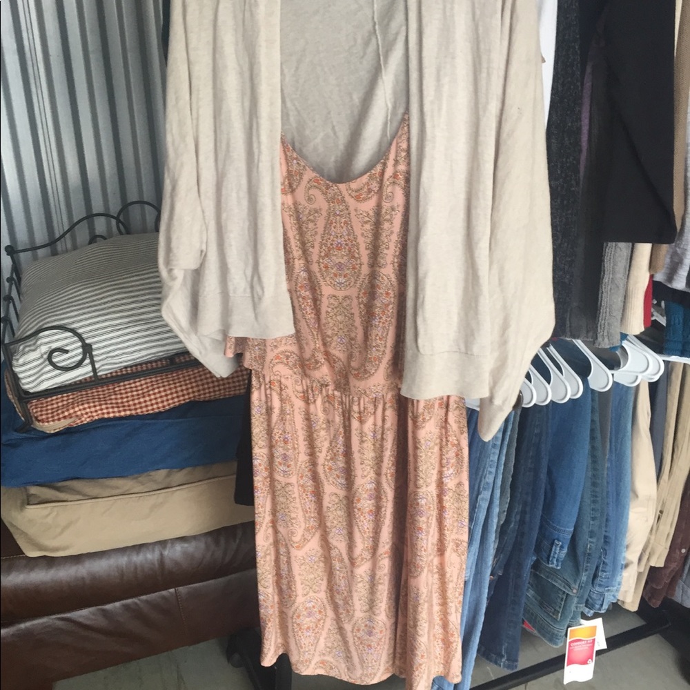 Old Navy dress and cardigan 2X