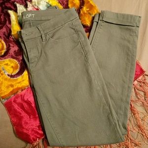 Ann Taylor Loft Olive Modern Skinny Ankle Pants