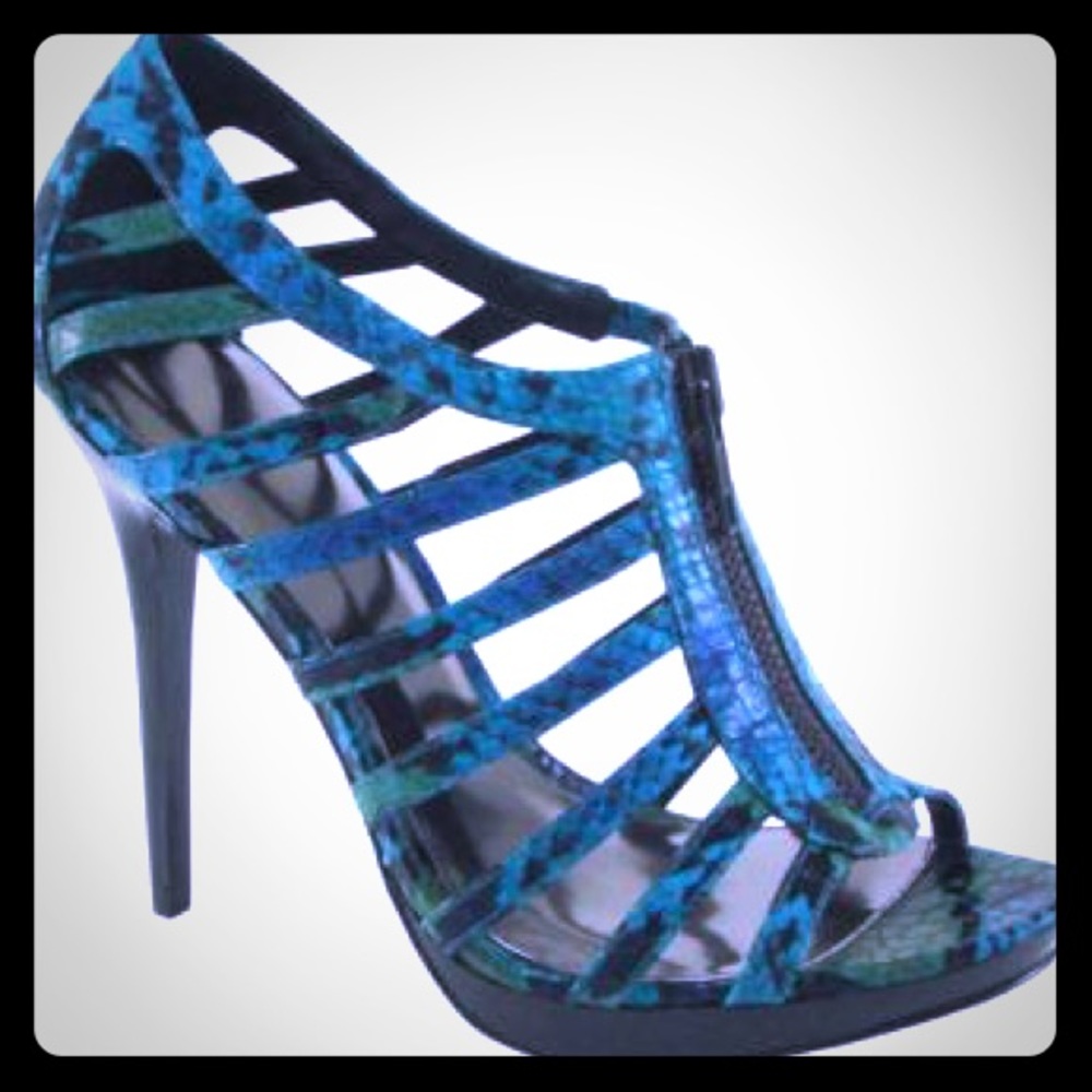 Bakers  green and blue Snakeskin Heels