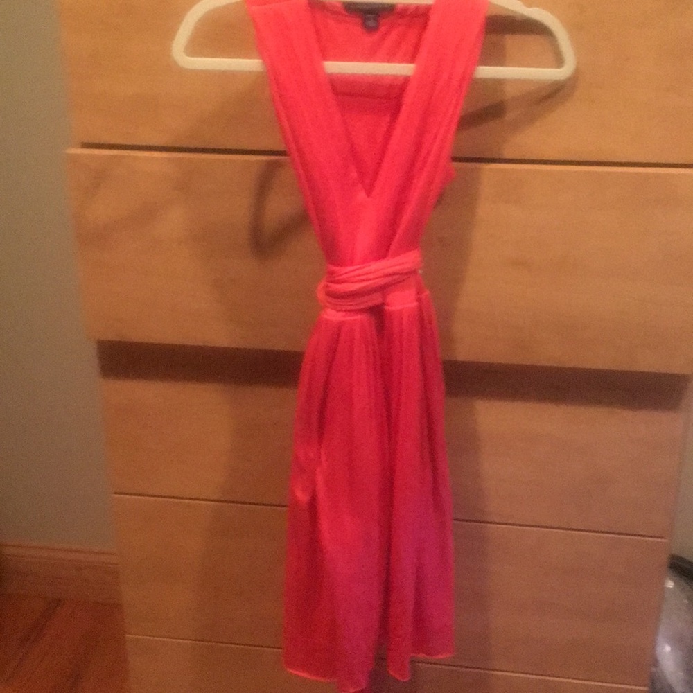 Coral wrap dress