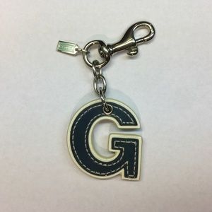 Coach leather letter "G" keychain