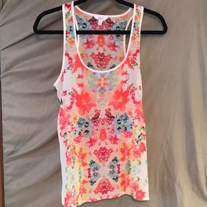 Candie's Sheer Floral Sequin Tank Top